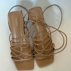 Forever 21 Tan Strappy Heal Sandals